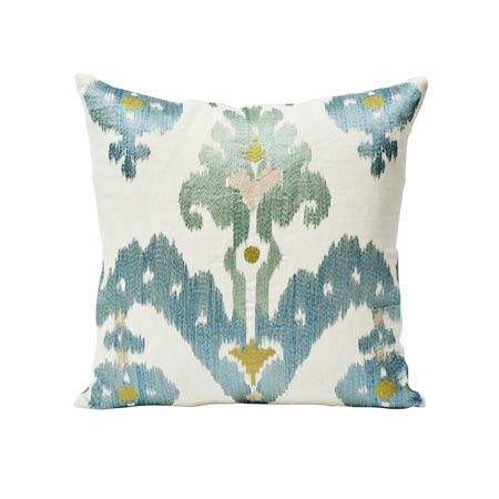 SO6581 RAJA EMBROIDERY Schumacher Pillow-Sky