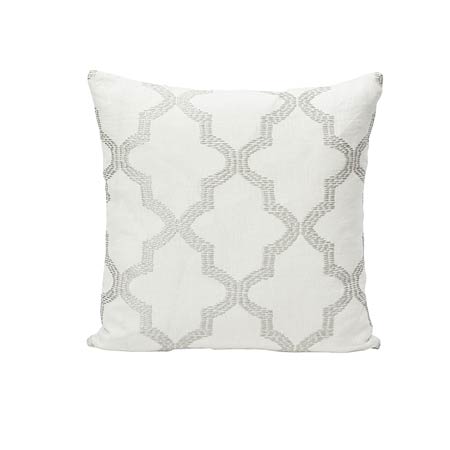 SO6834 TANGIER EMBROIDERY Schumacher Pillow-Silver