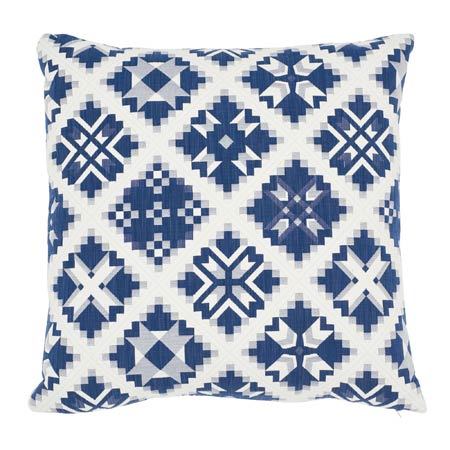 SO7676 TRISTAN PATCHWORK Schumacher Pillow-Indigo