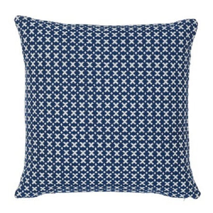 ELIAS Blue and Ivory Reversible Woven Schumacher Pillow