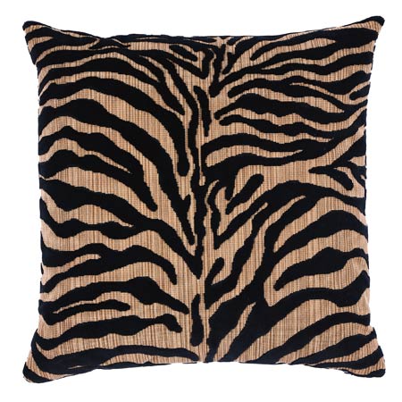 SO7777 REGINE STRIE VELVET Schumacher Pillow-20" x 20"-Ebony