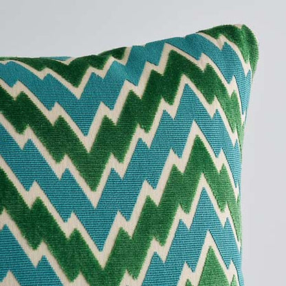 SO8022 FLORENTINE CHEVRON Schumacher Pillow-Emerald