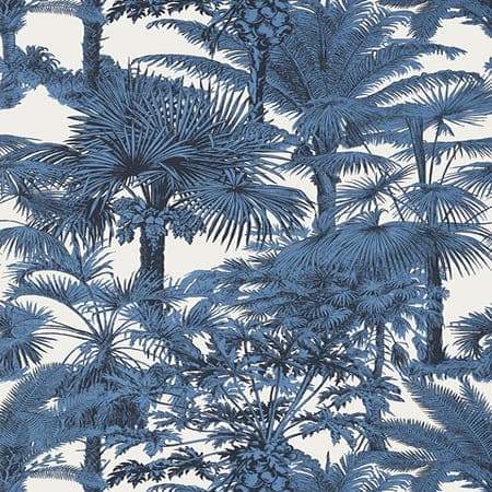 T10100 PALM BOTANICAL Navy Thibaut Wallpaper