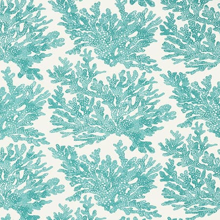 T10121 MARINE CORAL Turquoise Thibaut Wallpaper