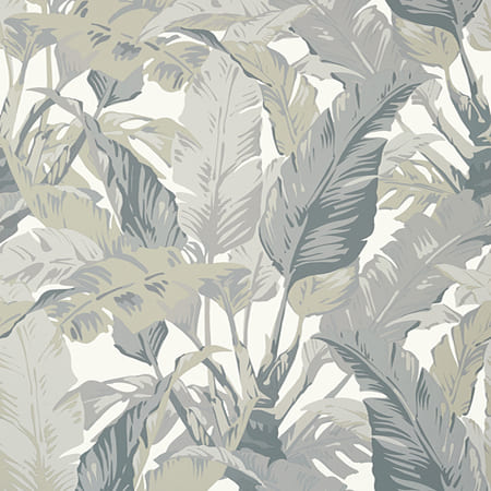 T10129 TRAVELERS PALM Grey Thibaut Wallpaper