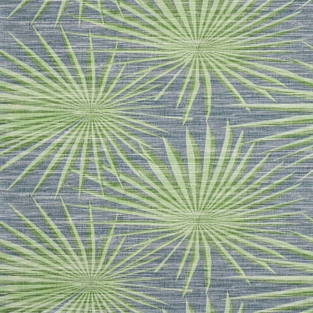 T10141 PALM FROND Navy And Green Thibaut Wallpaper