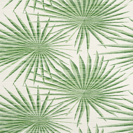 T10142 PALM FROND Green And White Thibaut Wallpaper