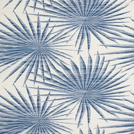 T10144 PALM FROND Navy And White Thibaut Wallpaper