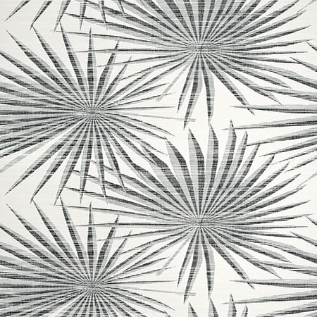 T10145 PALM FROND Black And White Thibaut Wallpaper