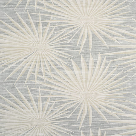 T10146 PALM FROND Metallic Silver On Beige Thibaut Wallpaper