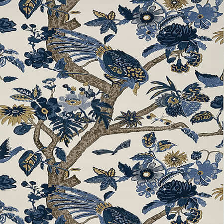 T10225 COROMANDEL Navy Thibaut Wallpaper