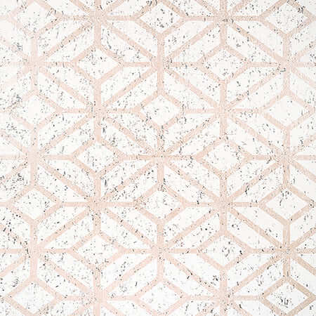 T10409 MAMORA TRELLIS CORK White On Metallic Blush Thibaut Wallpaper