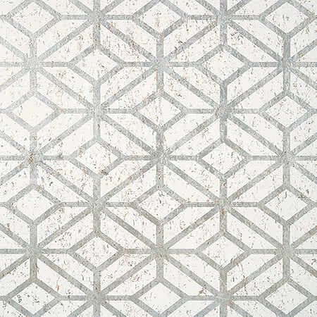 T10410 MAMORA TRELLIS CORK White On Silver Thibaut Wallpaper