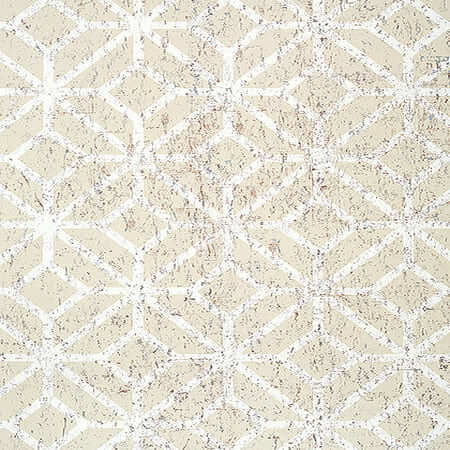 T10412 MAMORA TRELLIS CORK Beige On White Thibaut Wallpaper
