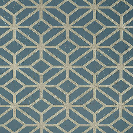T10415 MAMORA TRELLIS CORK Mineral On Metallic Pewter Thibaut Wallpaper