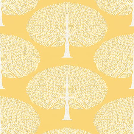 T10605 MULBERRY TREE Yellow Thibaut Wallpaper