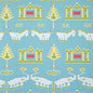 T10644 KINGDOM PARADE Turquoise Thibaut Wallpaper