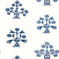 T10665 INDIAN FLOWER Blue Thibaut Wallpaper