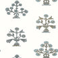 T10668 INDIAN FLOWER Spa Blue Thibaut Wallpaper