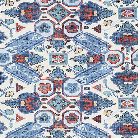 T10824 PERSIAN CARPET Blue And White Thibaut Wallpaper