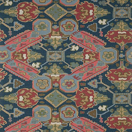 T10829 PERSIAN CARPET Navy Thibaut Wallpaper