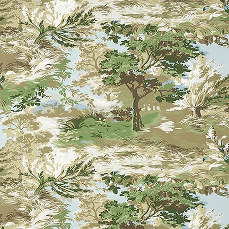 T10866 LINCOLN TOILE Green And Beige Thibaut Wallpaper