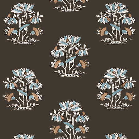 T13200 LILY FLOWER Black Thibaut Wallpaper