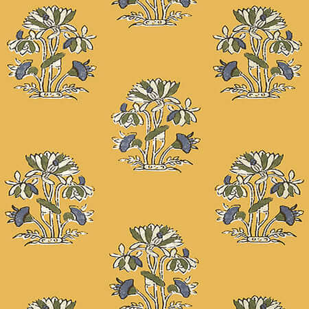 T13202 LILY FLOWER Harvest Gold Thibaut Wallpaper