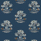 T13203 LILY FLOWER Navy Thibaut Wallpaper