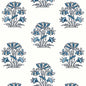 T13204 LILY FLOWER Blue And White Thibaut Wallpaper