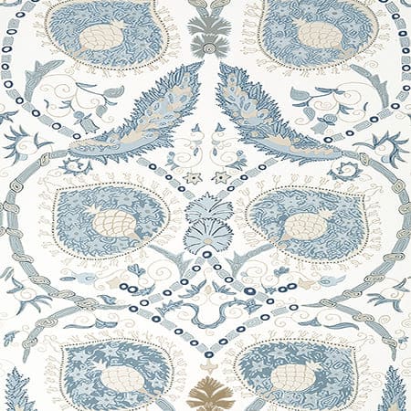 T13215 LEWIS Spa Blue Thibaut Wallpaper