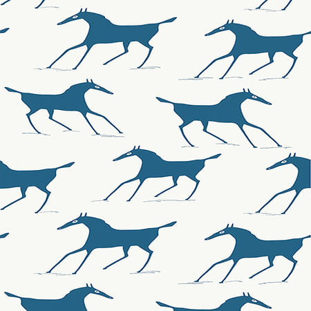 T13265 MARLBOROUGH DOWNS Navy On Off White Thibaut Wallpaper