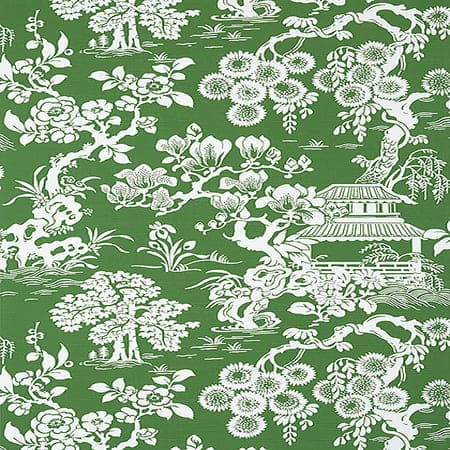 T13304 JAPANESE GARDEN Emerald Thibaut Wallpaper