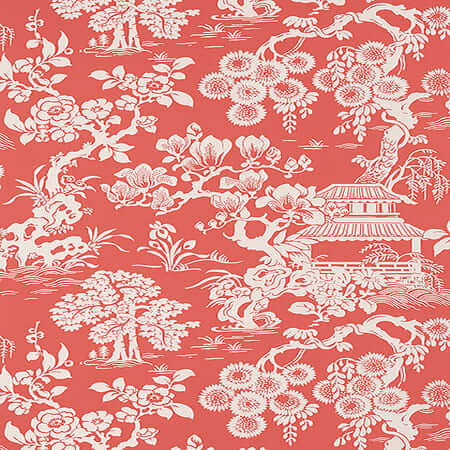 T13305 JAPANESE GARDEN Coral Thibaut Wallpaper