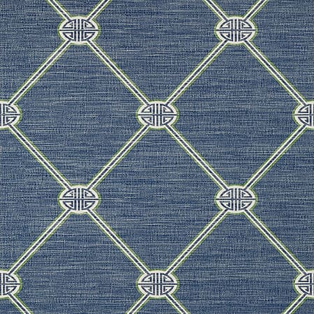 T13354 TURNBERRY TRELLIS Navy Thibaut Wallpaper