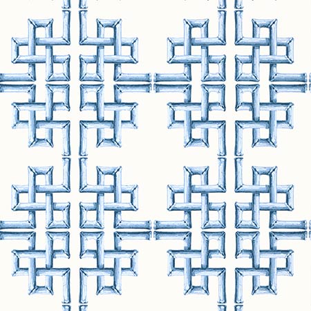 T13901 BOCA BAMBOO Blue Thibaut Wallpaper