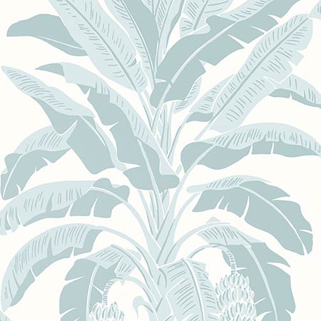 T13916 BANANA TREE Spa Blue Thibaut Wallpaper