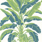T13918 BANANA TREE Green And Blue Thibaut Wallpaper