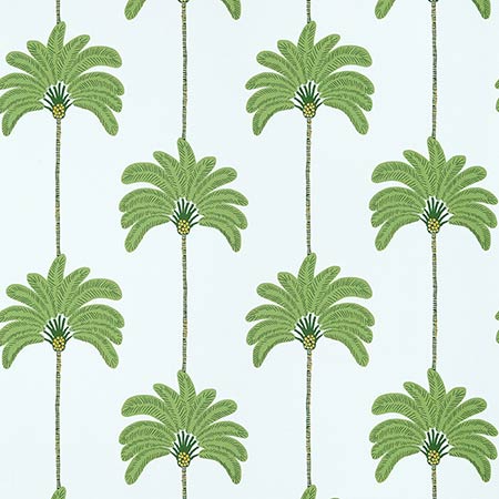 T13946 SUNSET BOULEVARD Green And Blue Thibaut Wallpaper