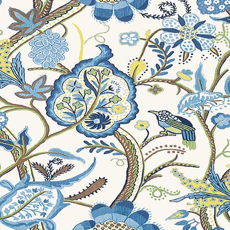 T14300 WINDSOR Blue And Yellow Thibaut Wallpaper