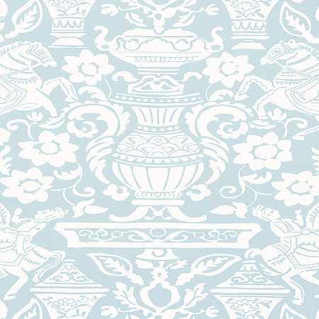 T14360 GALWAY Spa Blue Thibaut Wallpaper