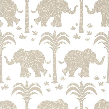 T16205 ELEPHANT Beige Thibaut Wallpaper