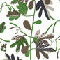 T16208 MATISSE LEAF Black And Green Thibaut Wallpaper
