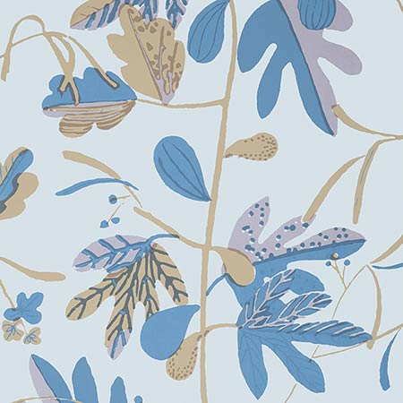 T16210 MATISSE LEAF Lavender And Blue Thibaut Wallpaper