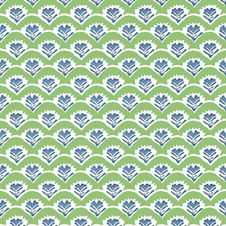 T16251 EMILY Green And Blue Thibaut Wallpaper