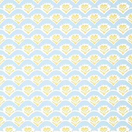 T16253 EMILY Yellow And Blue Thibaut Wallpaper