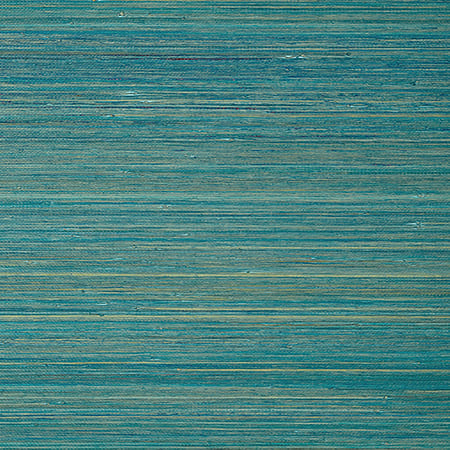 T24073 RAFFIA PALM Turquoise Thibaut Wallpaper