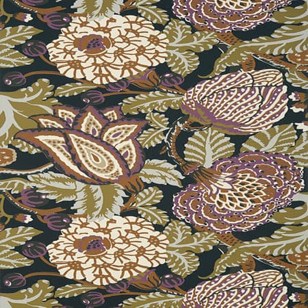 T2942 MITFORD Black And Plum Thibaut Wallpaper