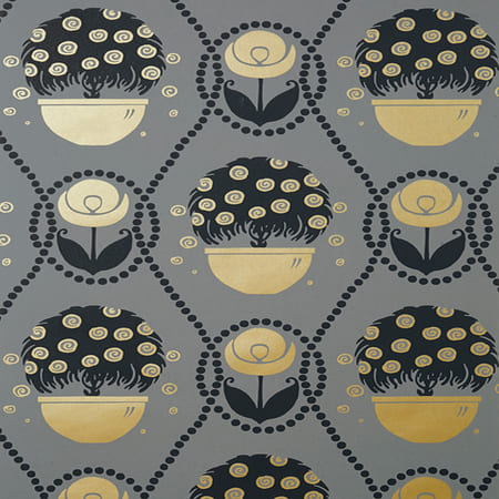 T2957 RENE Metallic Gold On Charcoal Thibaut Wallpaper