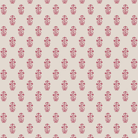 T36406 CORWIN Raspberry On Natural Thibaut Wallpaper